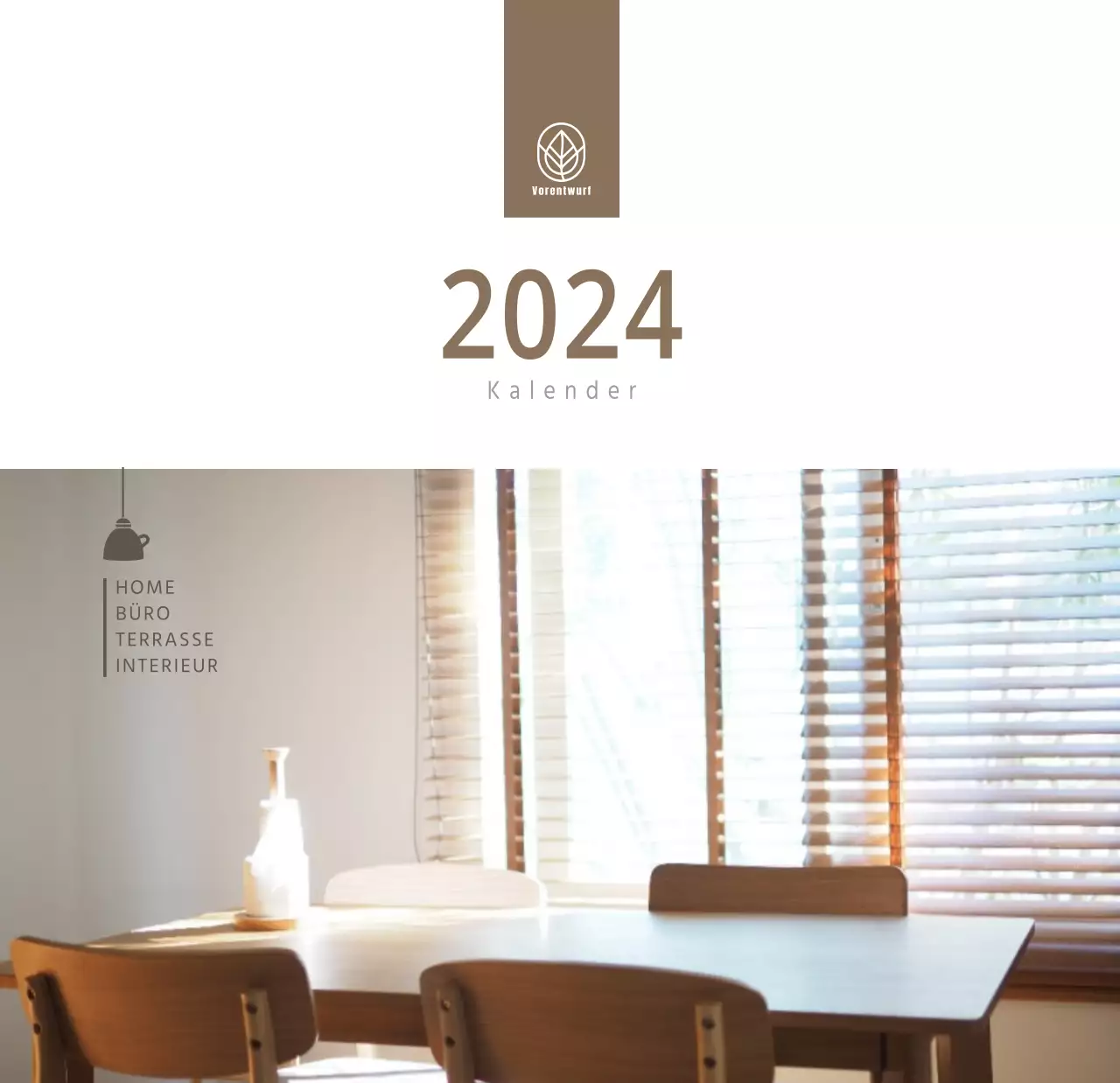 Einfacher weißer Tischkalender für Innenaufnahmen