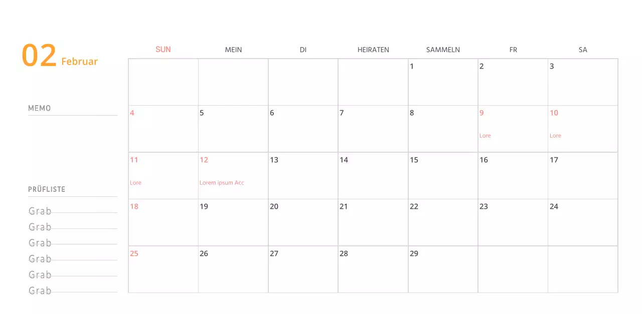 Niedlich illustrierter grüner Tischkalender mit Familienthemen