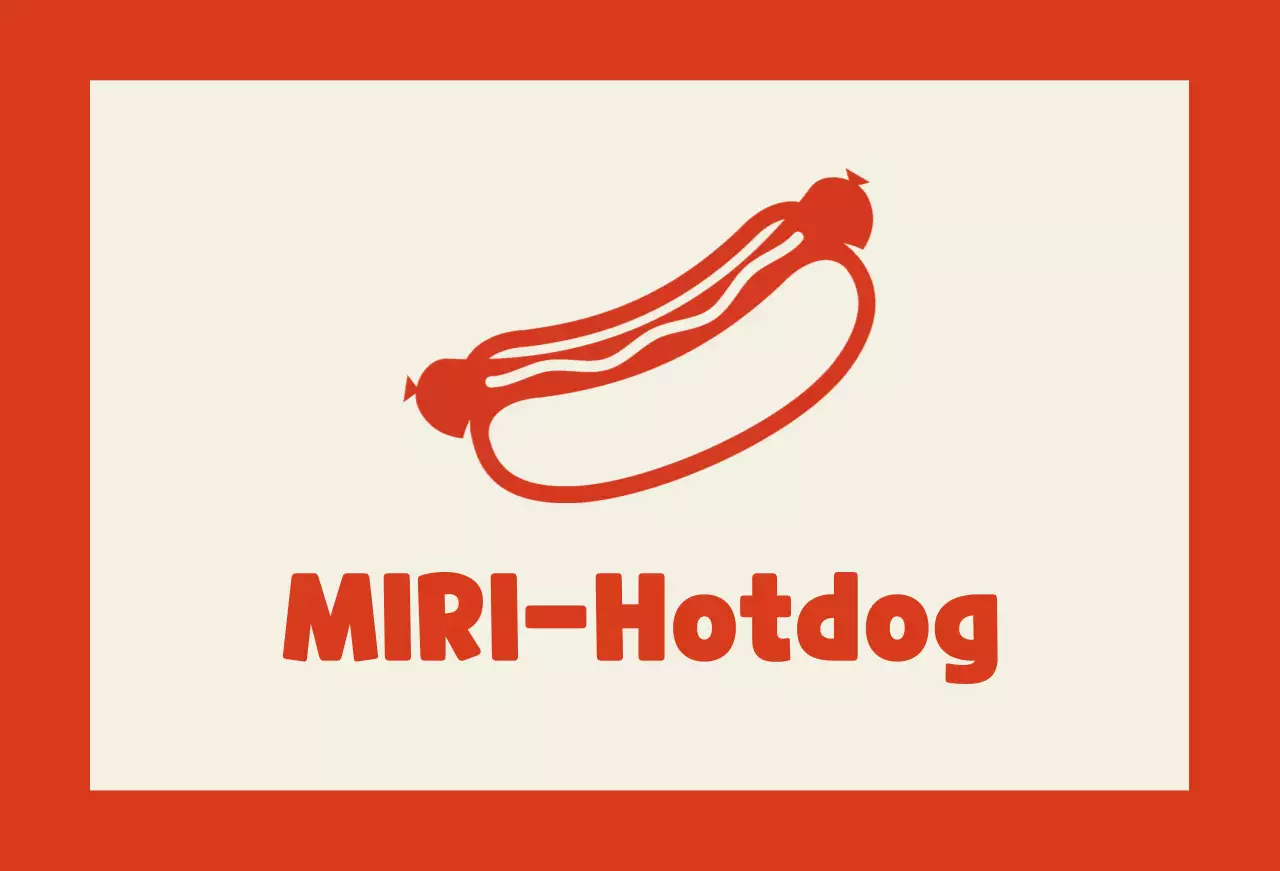 Hot-Dog-Restaurant-Verkäufer auf elfenbeinfarbenem Hintergrund mit rotem Umriss