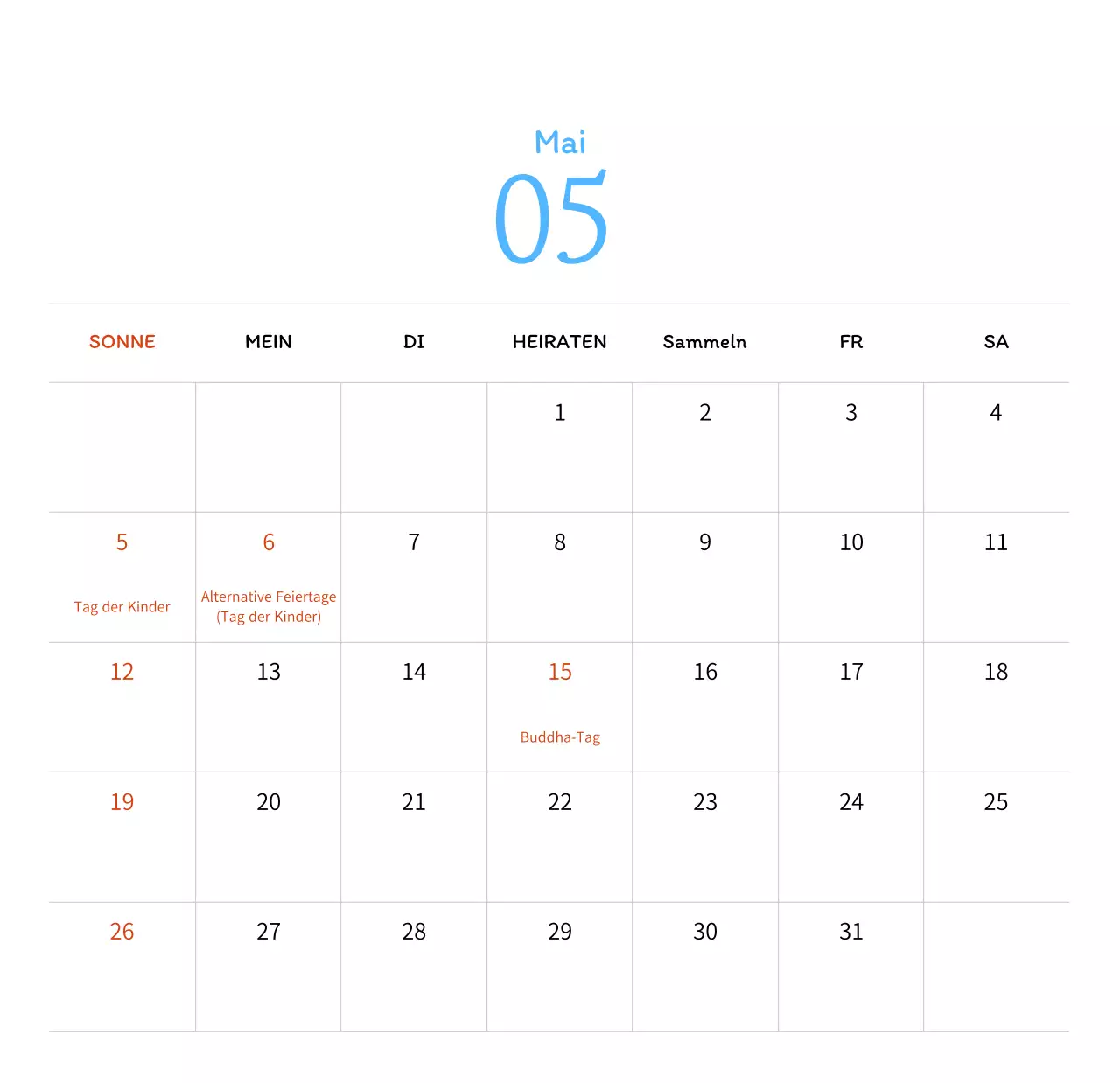 Stempelillustrationen mit einem warmen Konzept