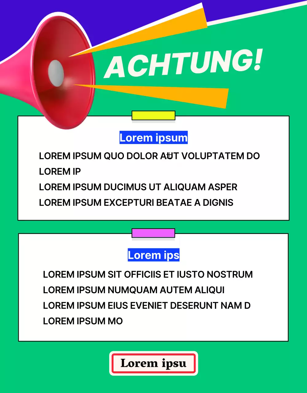 Blauer Aufkleber Detailseite