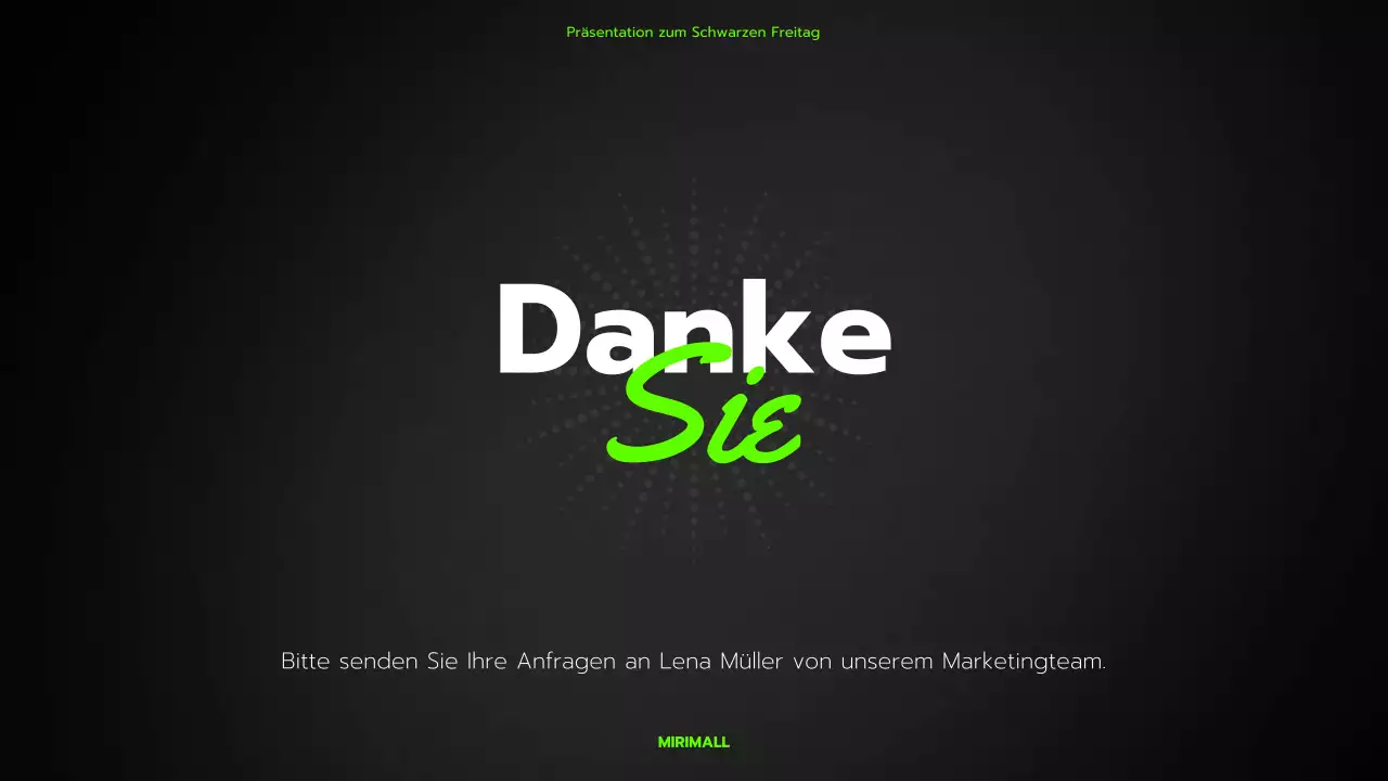 Ein einfacher schwarzer und lindgrüner Eventplaner für den Schwarzen Freitag im Einkaufszentrum