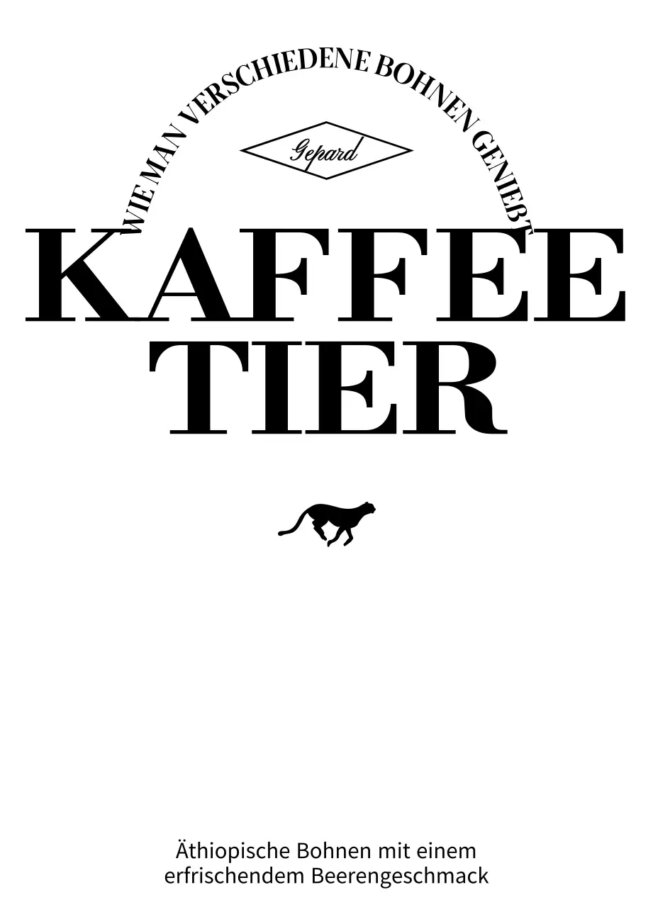 Schlichtes Design mit einer schwarzen, laufenden Tierillustration