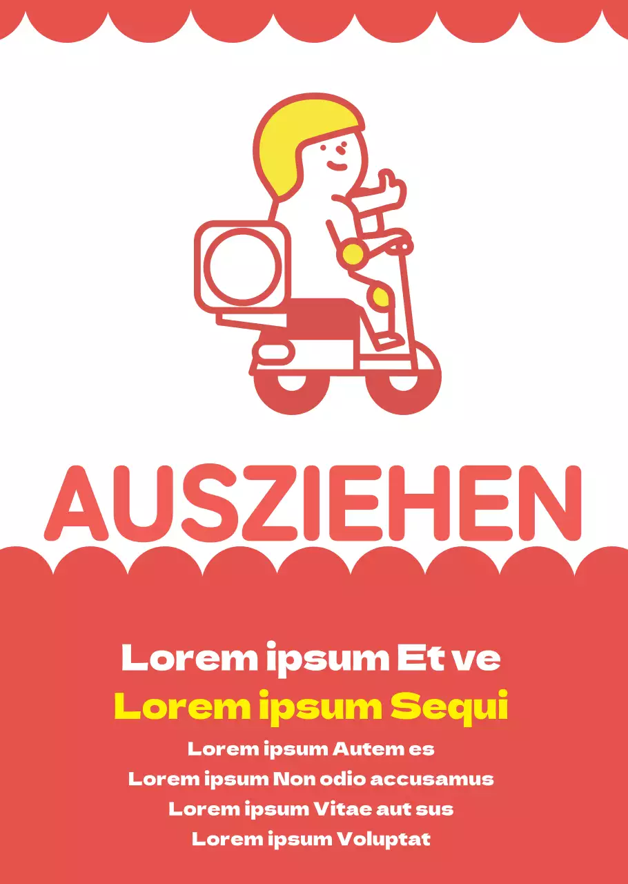 Rot illustrierte Lieferung verpackbares transparentes Poster