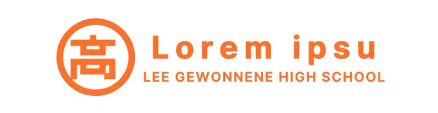 Ein klares, orange-weißes, emblematisches Werbemittel im Stil eines Highschool-Logos