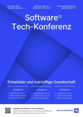 Gradient Software Konferenz in Blau und Weiß