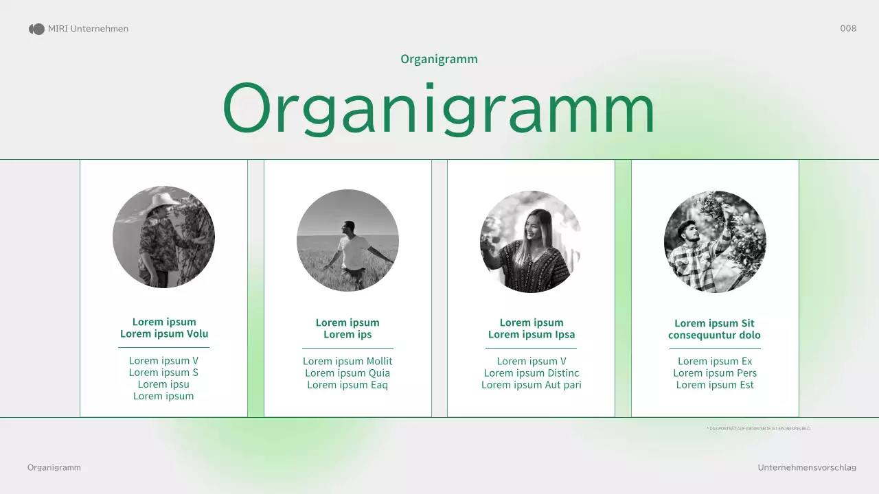 Unternehmensprofil "Grüne, natürliche Landwirtschaft