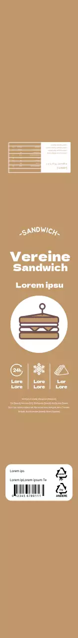 Braune einfache Ikone Sandwich-Lunchbox