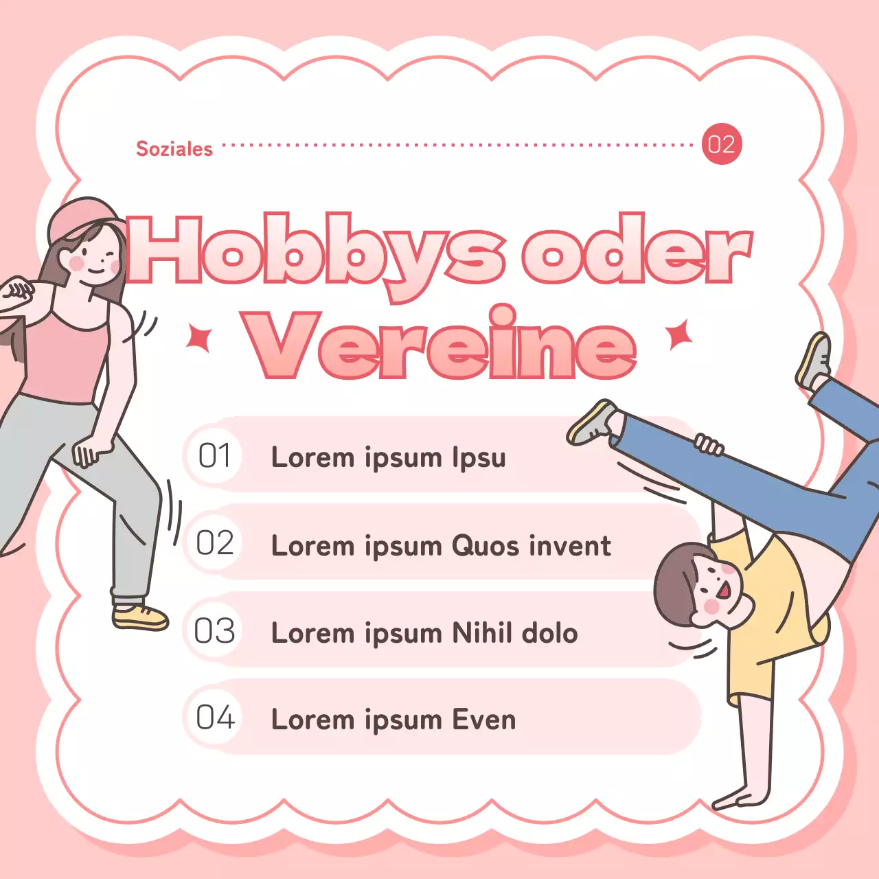 Eine niedliche, pinke und spritzige Art, die Freizeit von Studenten zu fördern