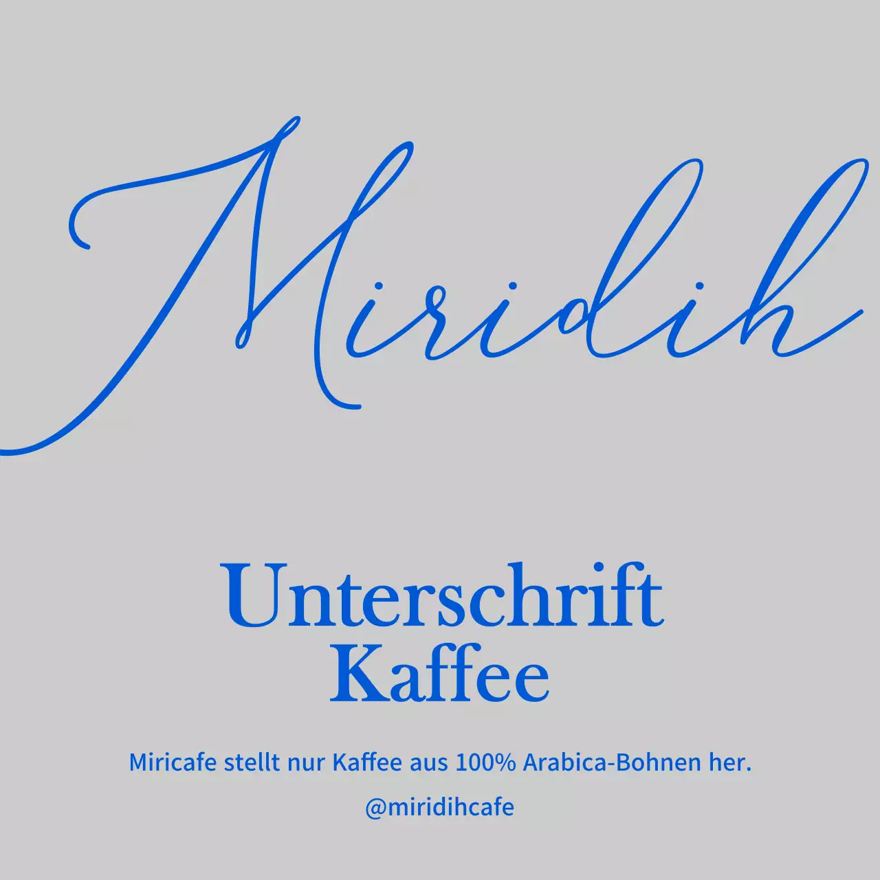 Cafés mit blau hervorgehobenen Namen in Schreibschrift