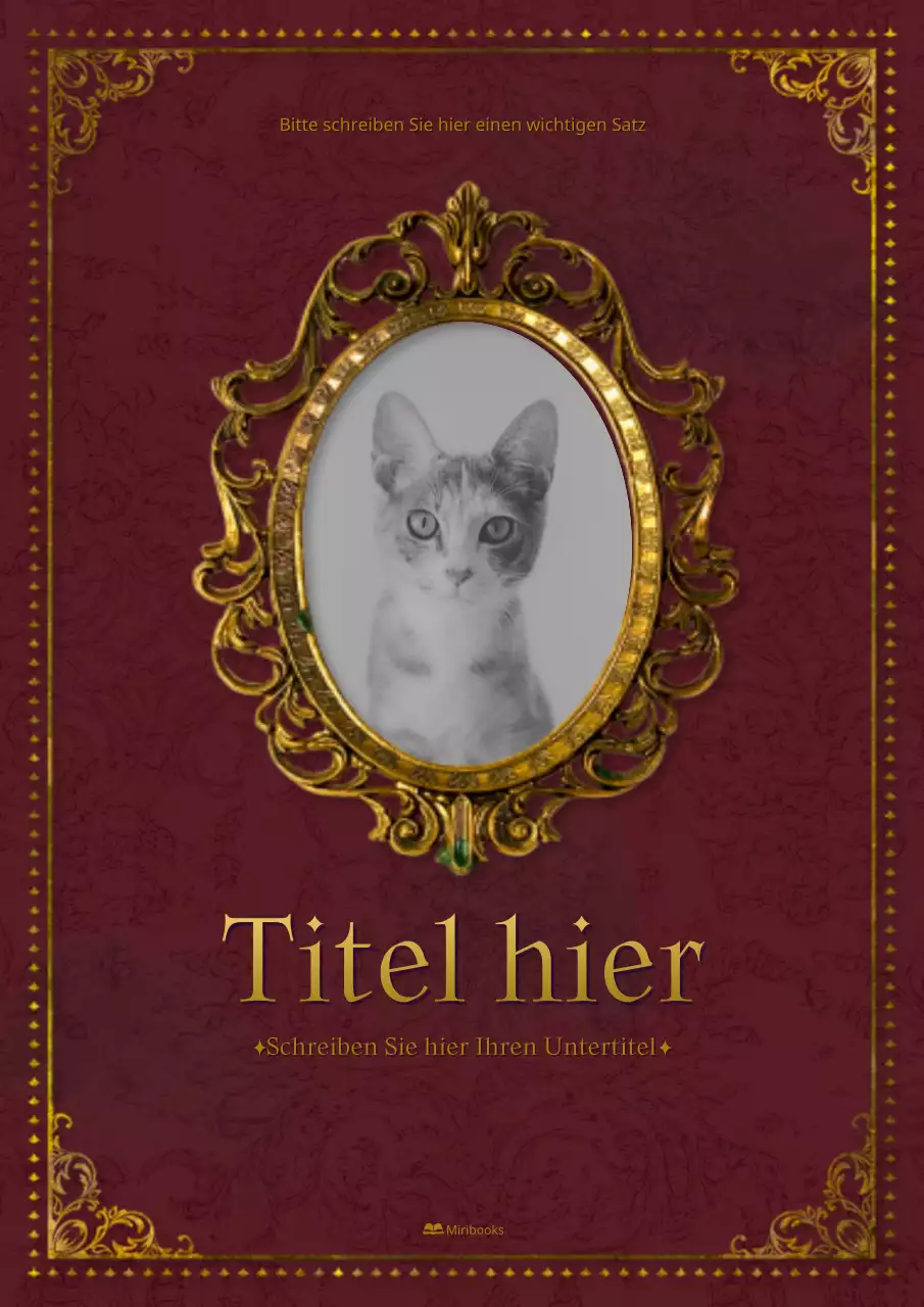 Ein Romaneinband in einem roten, antiken Vintage-Rahmen