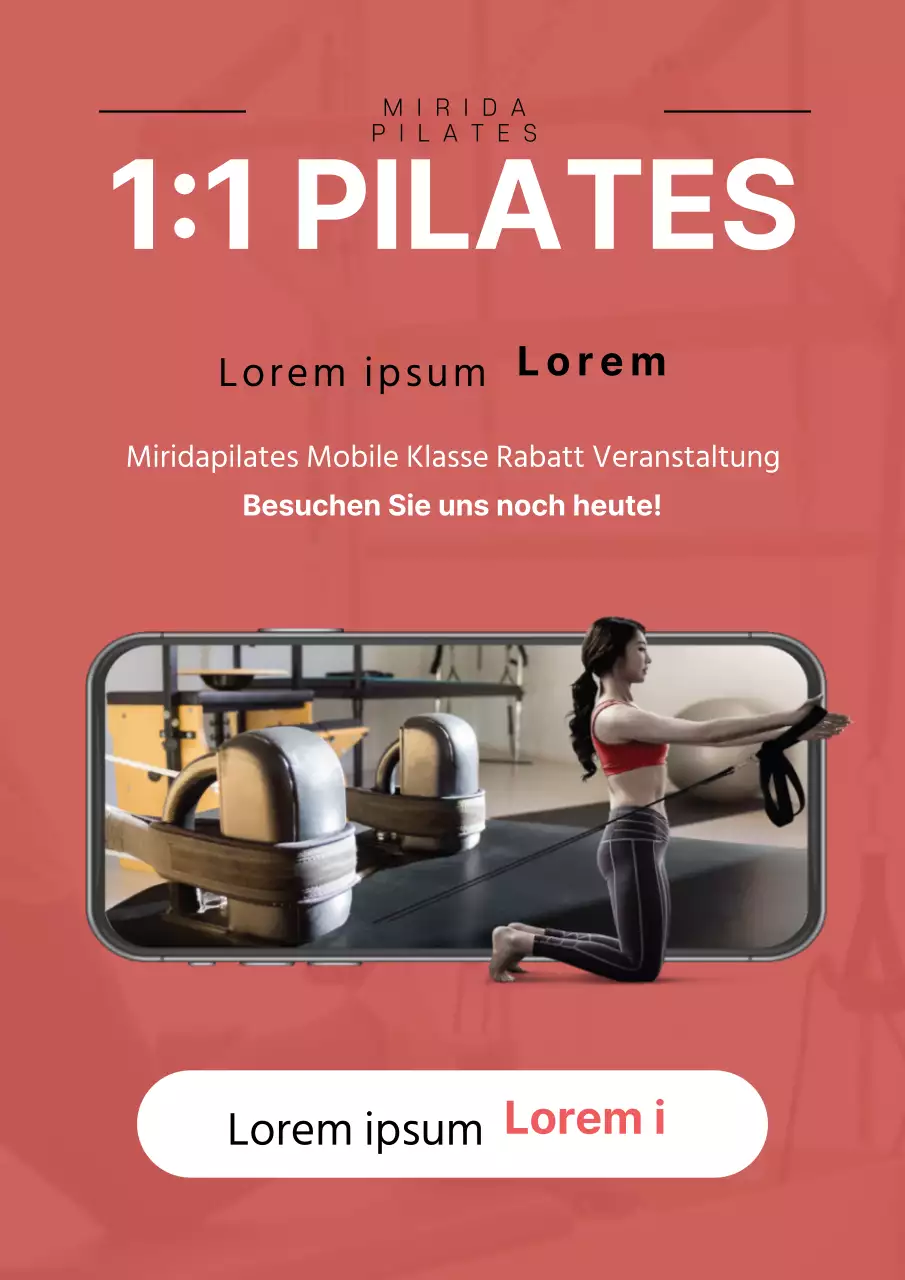 Förderung von Pilates-Einstellungen in Rot