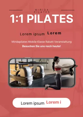 Förderung von Pilates-Einstellungen in Rot