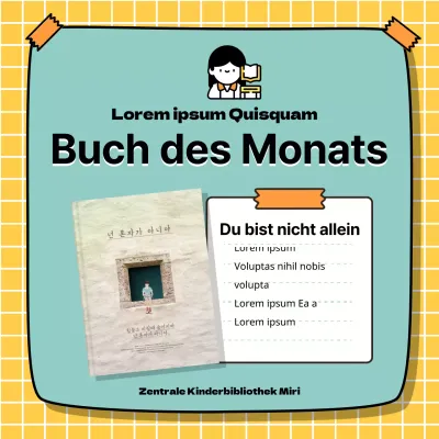 Fördern Sie Kinderbuchempfehlungen mit einem gelben und türkisfarbenen, handgeschriebenen Text-Highlight-Motiv V2