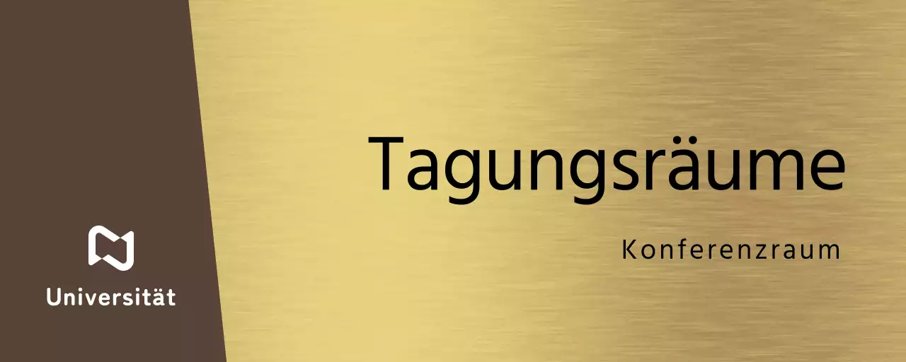 Einfaches Platzhalterzeichen mit braunen und schwarzen Firmenabteilungsnamen und quadratischen Formen