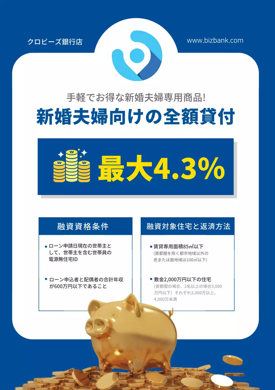 青 モダン 融資 ポスター