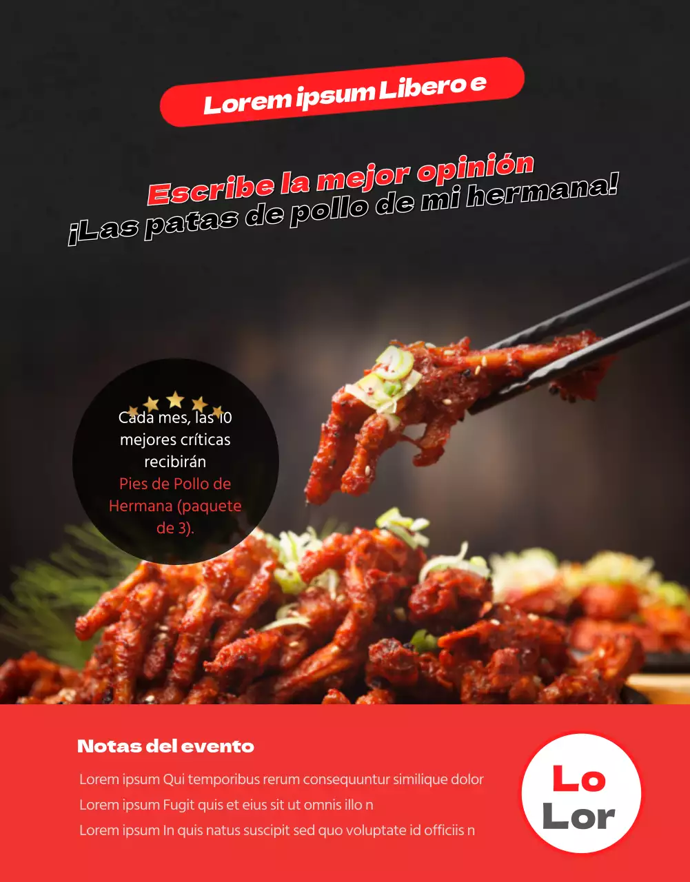 Un simple repaso a los congelados en negro y rojoPromoción de eventos