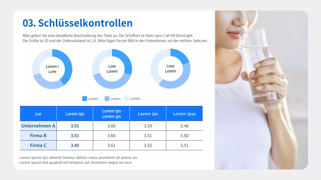 Blaue und weiße, saubere und ordentliche Wasserspender Vermietung Angebot Bericht