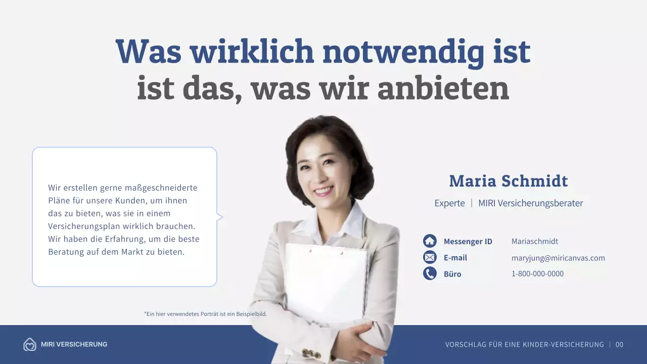 Versicherungsantrag für Kinder mit marineblauen Illustrationen