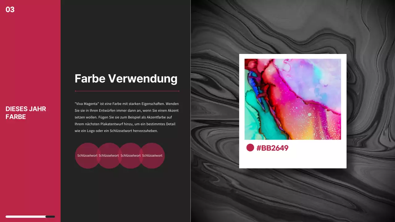 Marketing Trends Report Thema mit rosa Farbchip