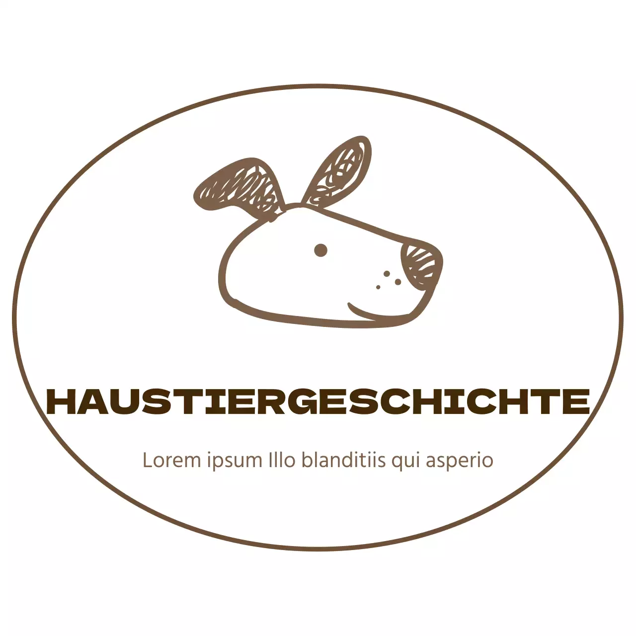 Niedliche Welpen Illustration in brauner Farbe Konzept Logo für die Förderung eines Ladens