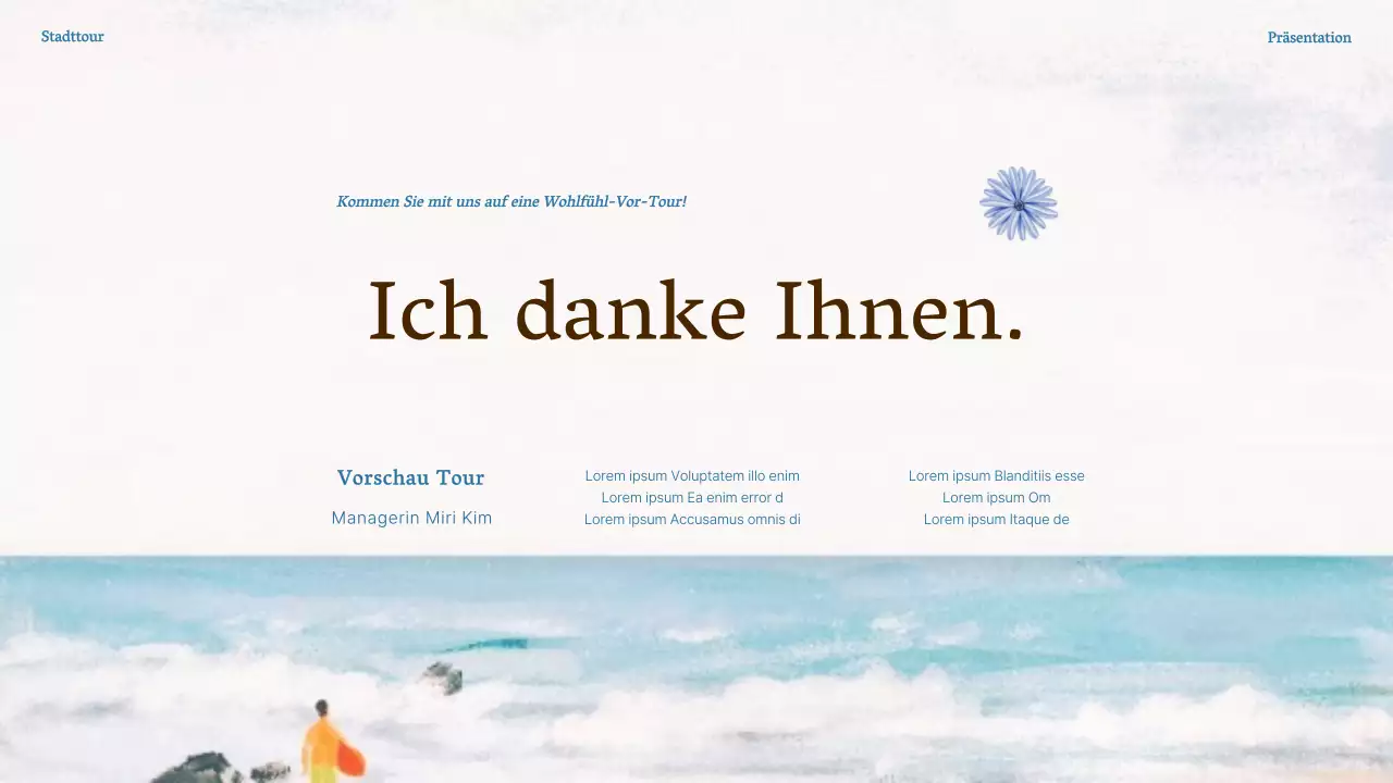 Förderung von hellblauen und weißen natürlichen Touristenattraktionen als Reiseführer