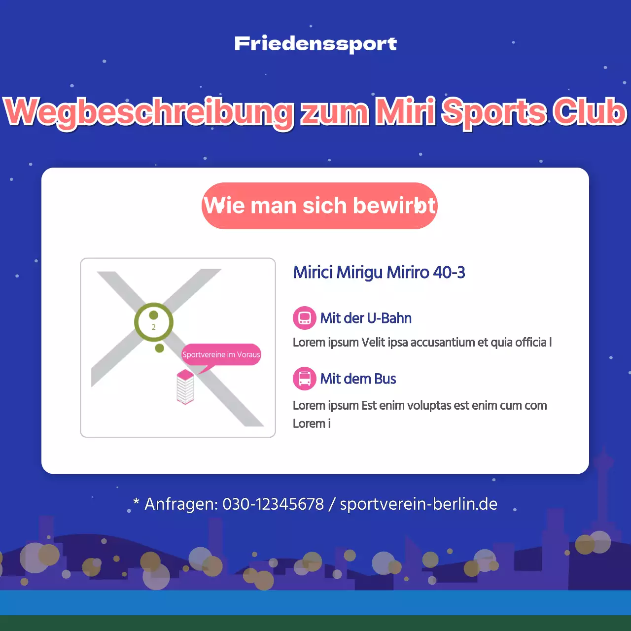 Förderung von Basissportvereinen in Blau und Rosa