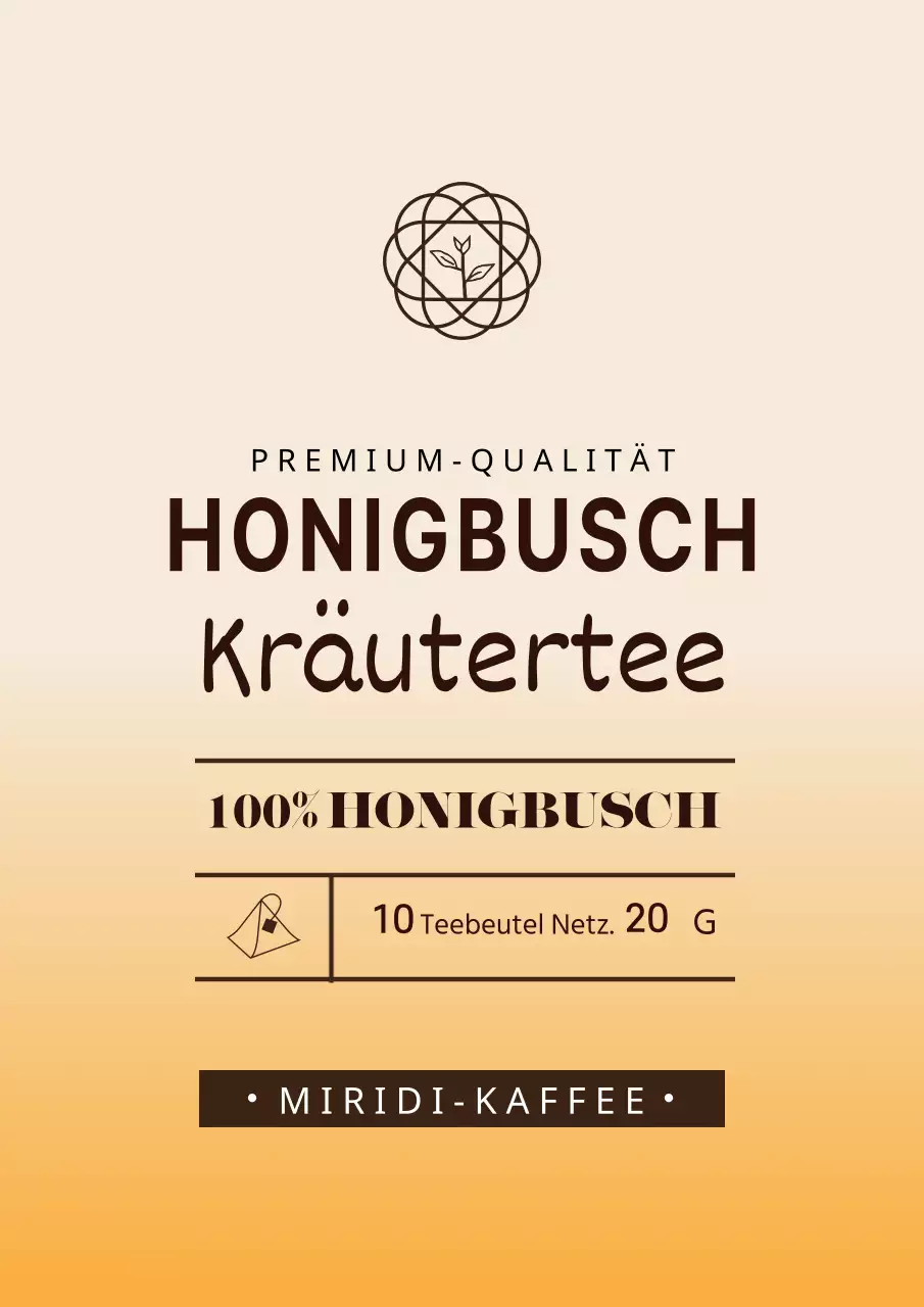 Einfaches Kräutertee-Etiketten-Design mit gelben Farbverläufen