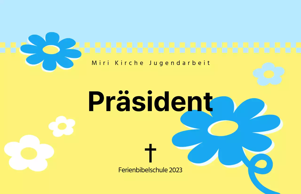 Ein frischer Look mit einem gelben und blauen Hintergrund Sommerbibelschule