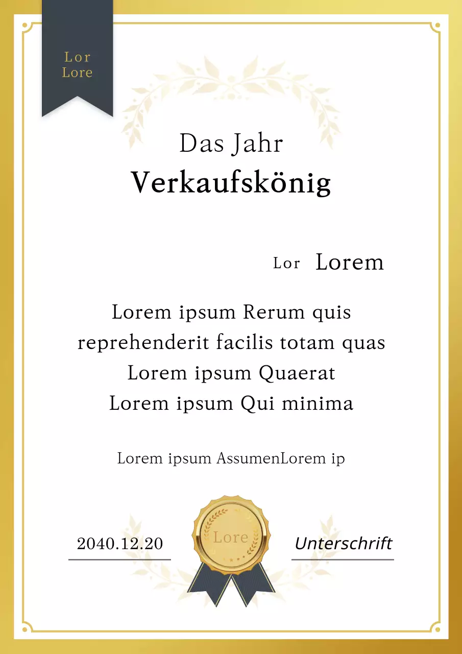 Jahresendliste der Grundkonzepte in Gold