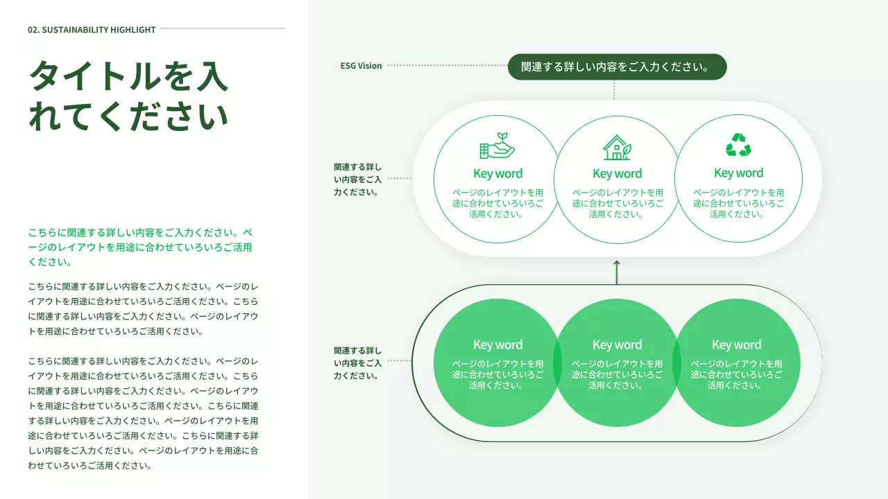 緑 モダン 持続可能性 報告書 プレゼンテーション