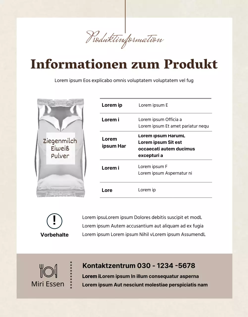 Ein einfaches Proteinpulver in einem beigen Farbton (mehr)