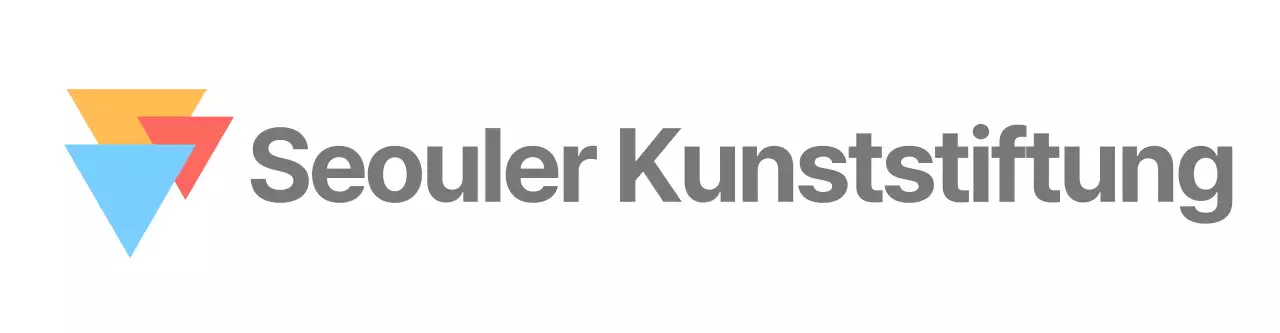 Logo der Kunststiftung mit einfachen Symbolen in Blau, Rot und Gelb