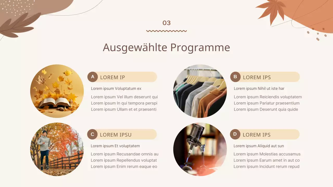 Ein Leitfaden für herbstliche Veranstaltungen mit geometrischen Mustern in Braun und Elfenbein