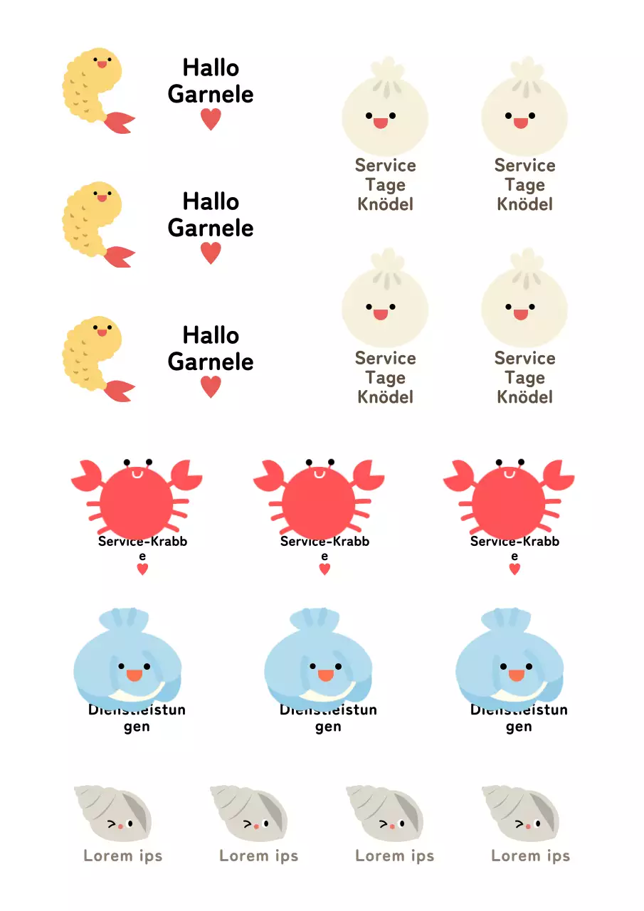 Niedliche Serviceaufkleber Freihandaufkleber für Feinkostgeschäfte