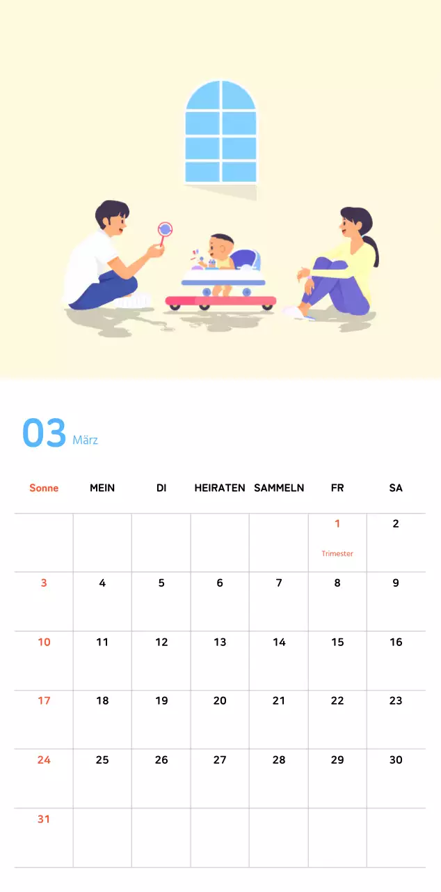 Warmes Familienkonzept in Pastellfarben