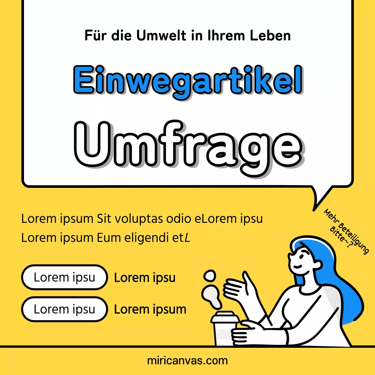 Umfrageveranstaltung zu gelben und blauen Einwegartikeln