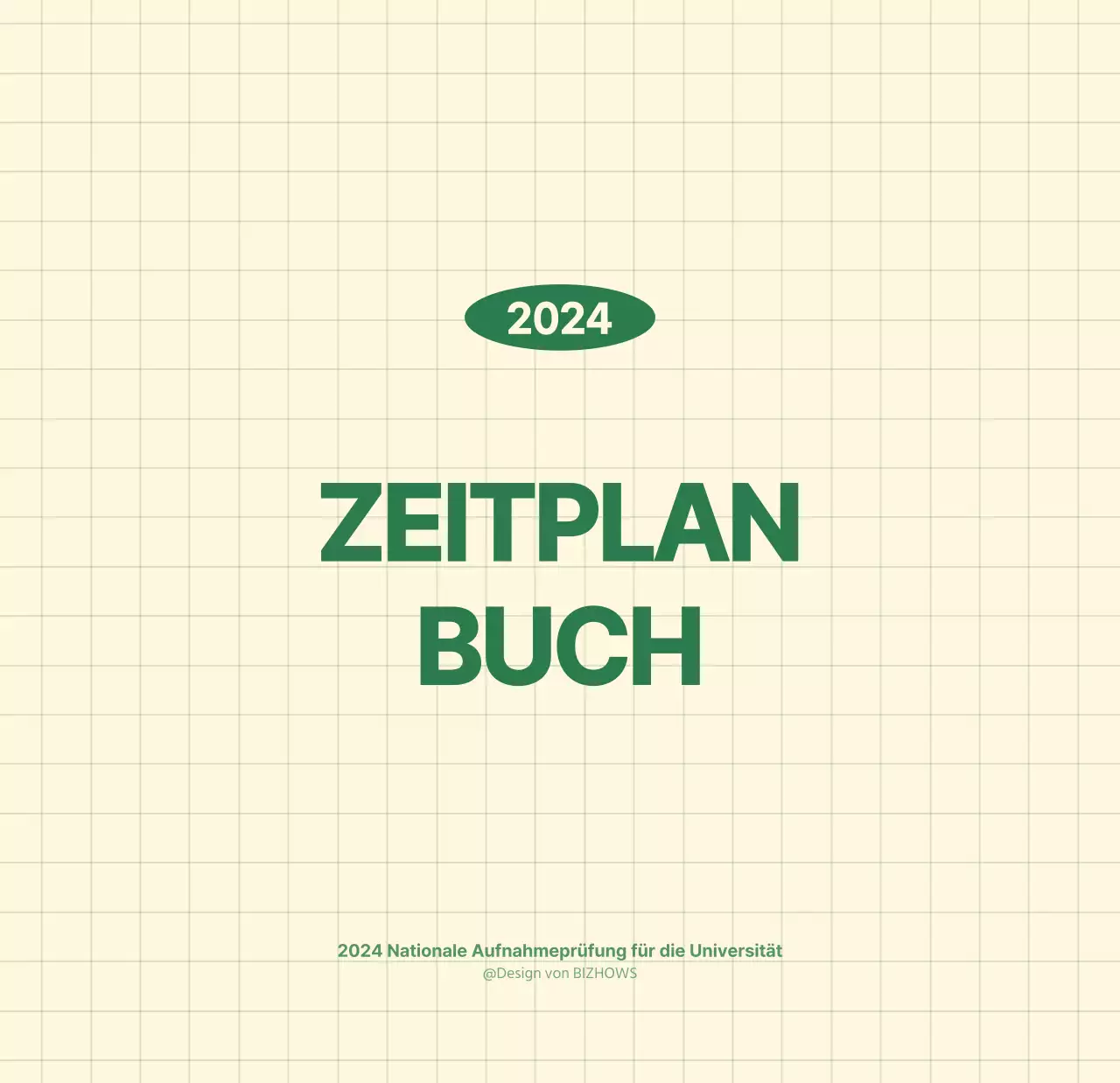 SAT D-day Notizblock Konzept Wandkalender in grün und hellgelb