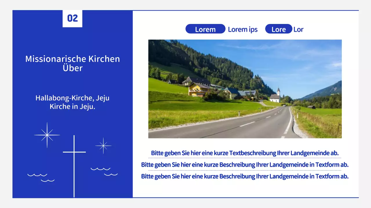 Eine einfache Sommermission mit blauen und weißen Linien