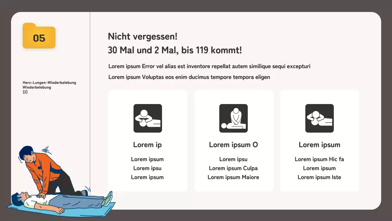 Brandschutztraining mit einem beigefarbenen Dateiexplorer-Konzept