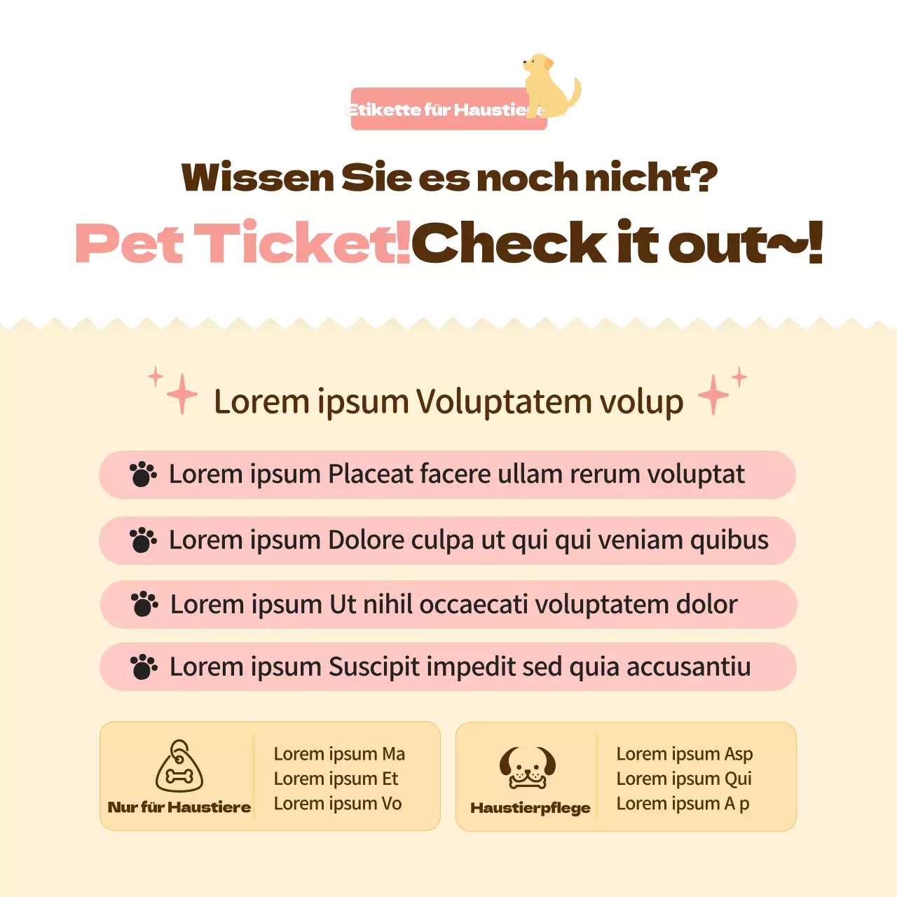 Werbung für ein rosa, warmes und kuscheliges Hundehotel (CardNews)