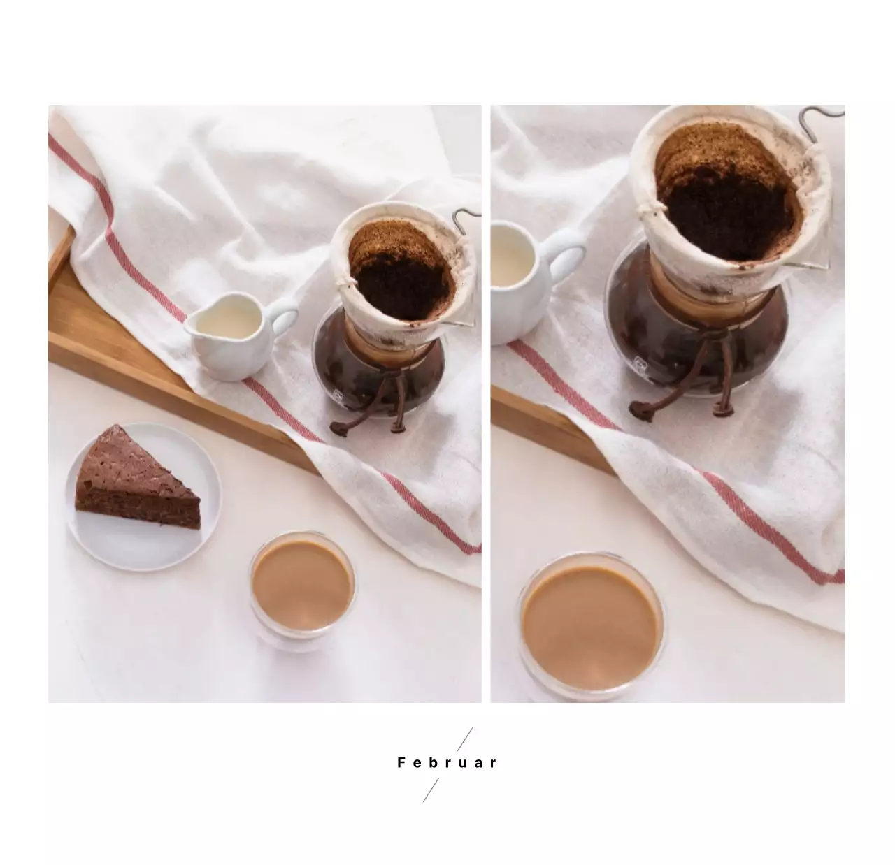 Weißes einfaches Kaffee Foto Tischkalender für Cafe