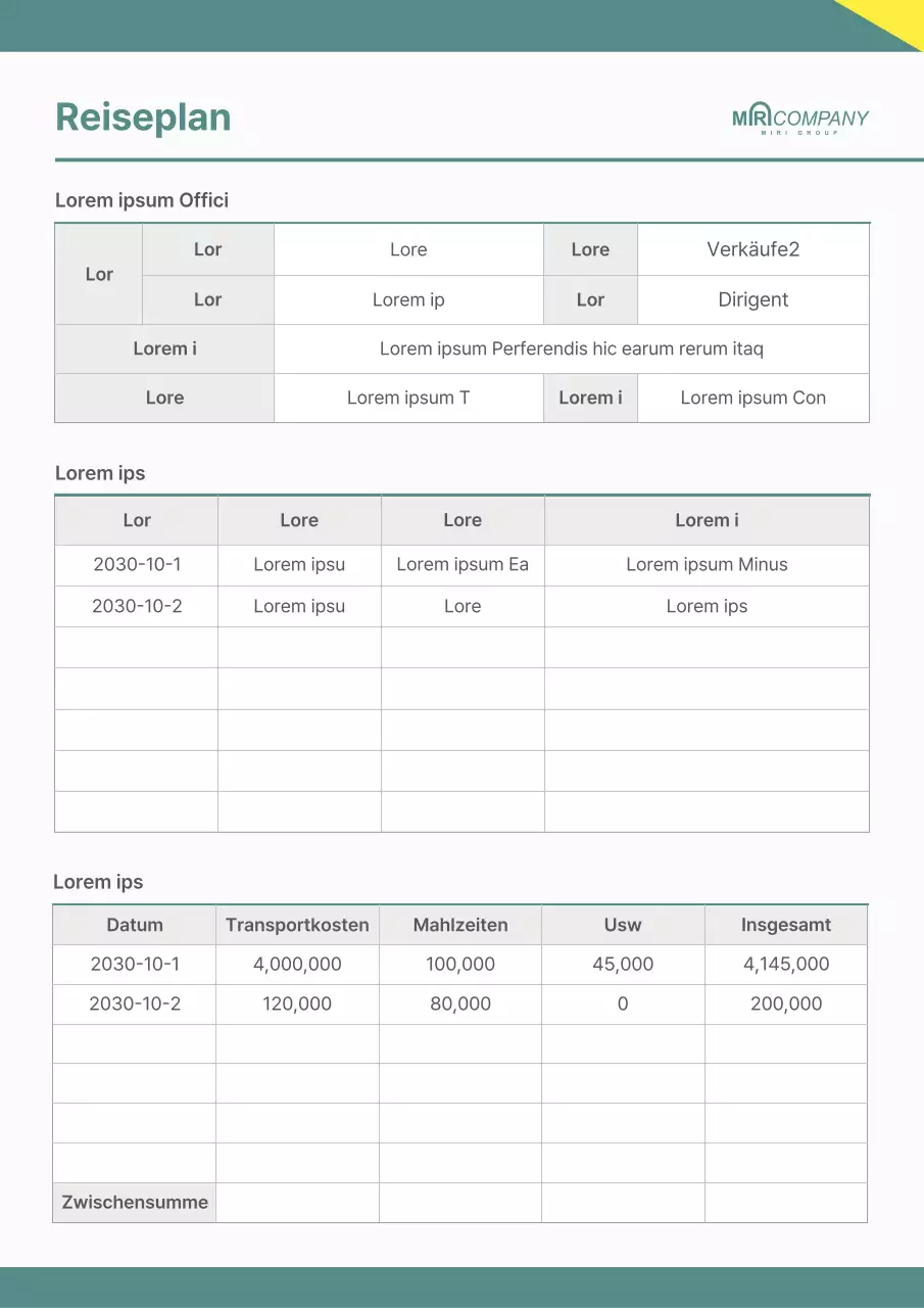 Ein sauberer, grüner Reiseplaner