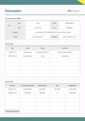 Ein sauberer, grüner Reiseplaner