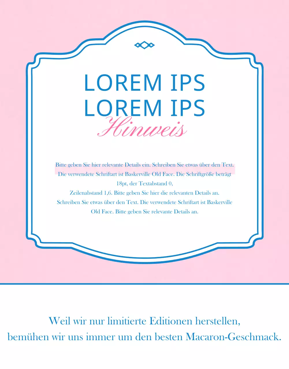 Verkaufen Makronen mit rosa, Vintage-Dekorationen