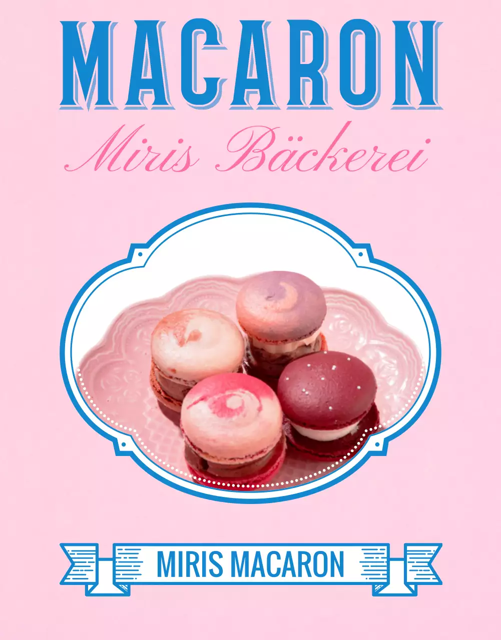 Verkaufen Makronen mit rosa, Vintage-Dekorationen