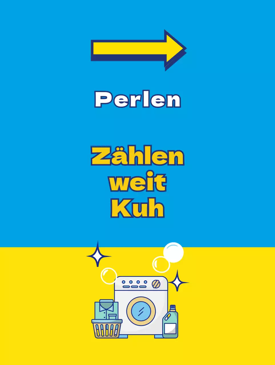 Cooles Waschsalon-Banner in Gelb und Hellblau