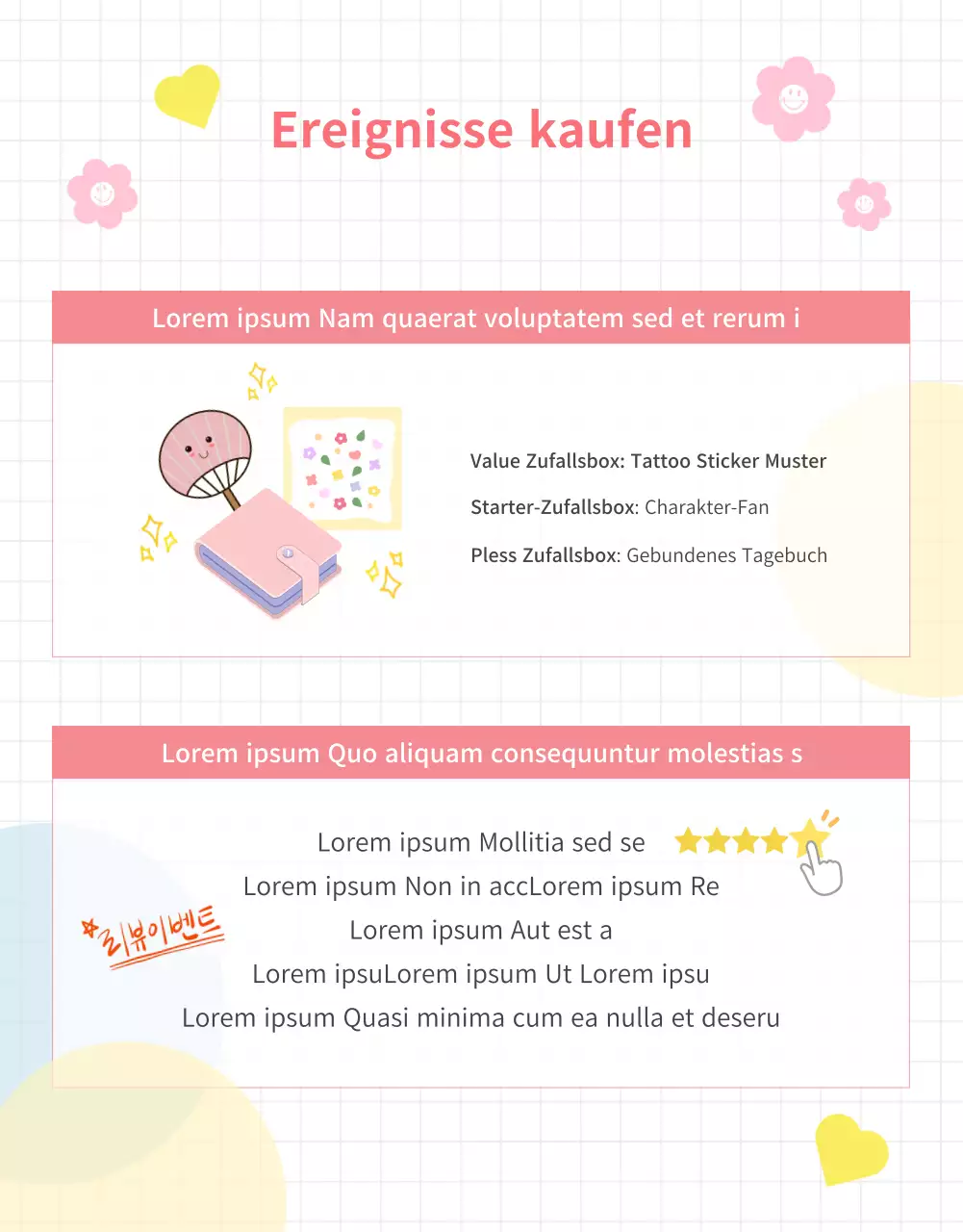 Stationery Store Random Box Event mit pastellfarbenem Hintergrund