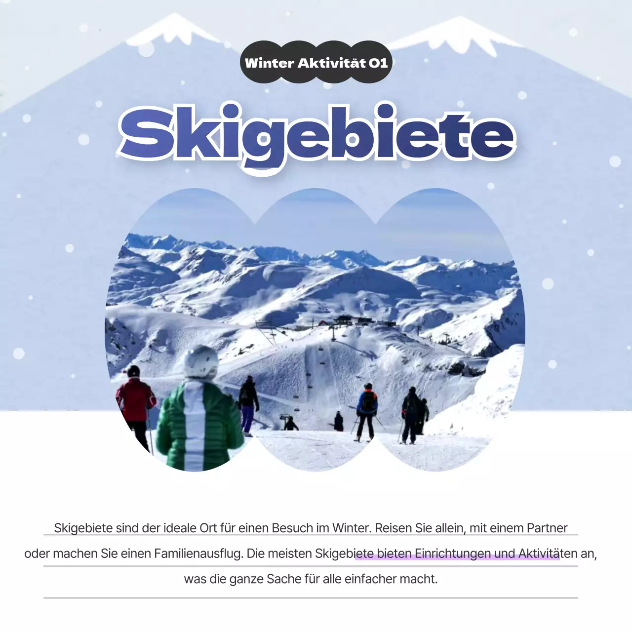 Einführung von himmelblauen und violetten Winterzielen