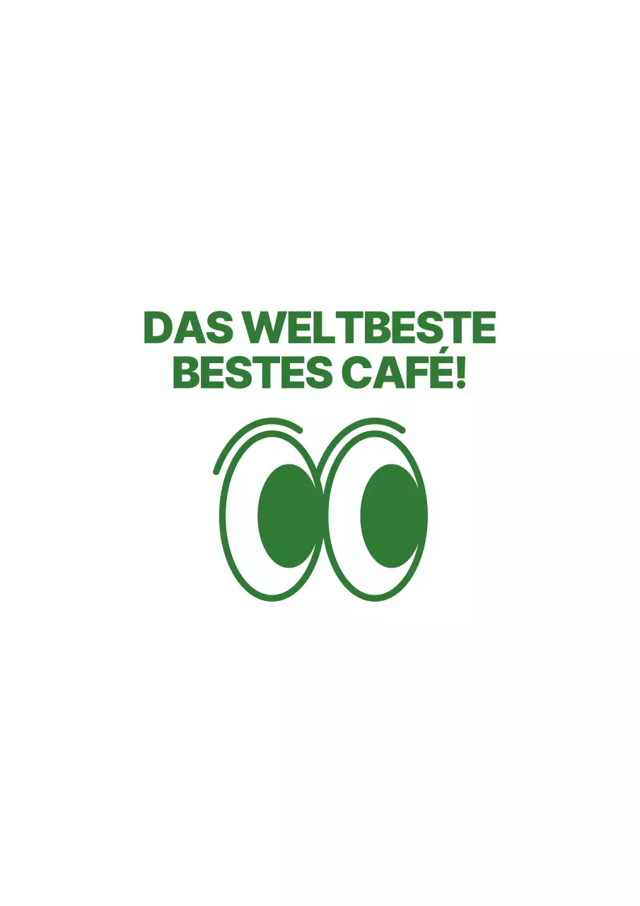 Einfache und Hip bouncing Auge Illustration Stil in grün und weiß für Café Waren und Promotionen